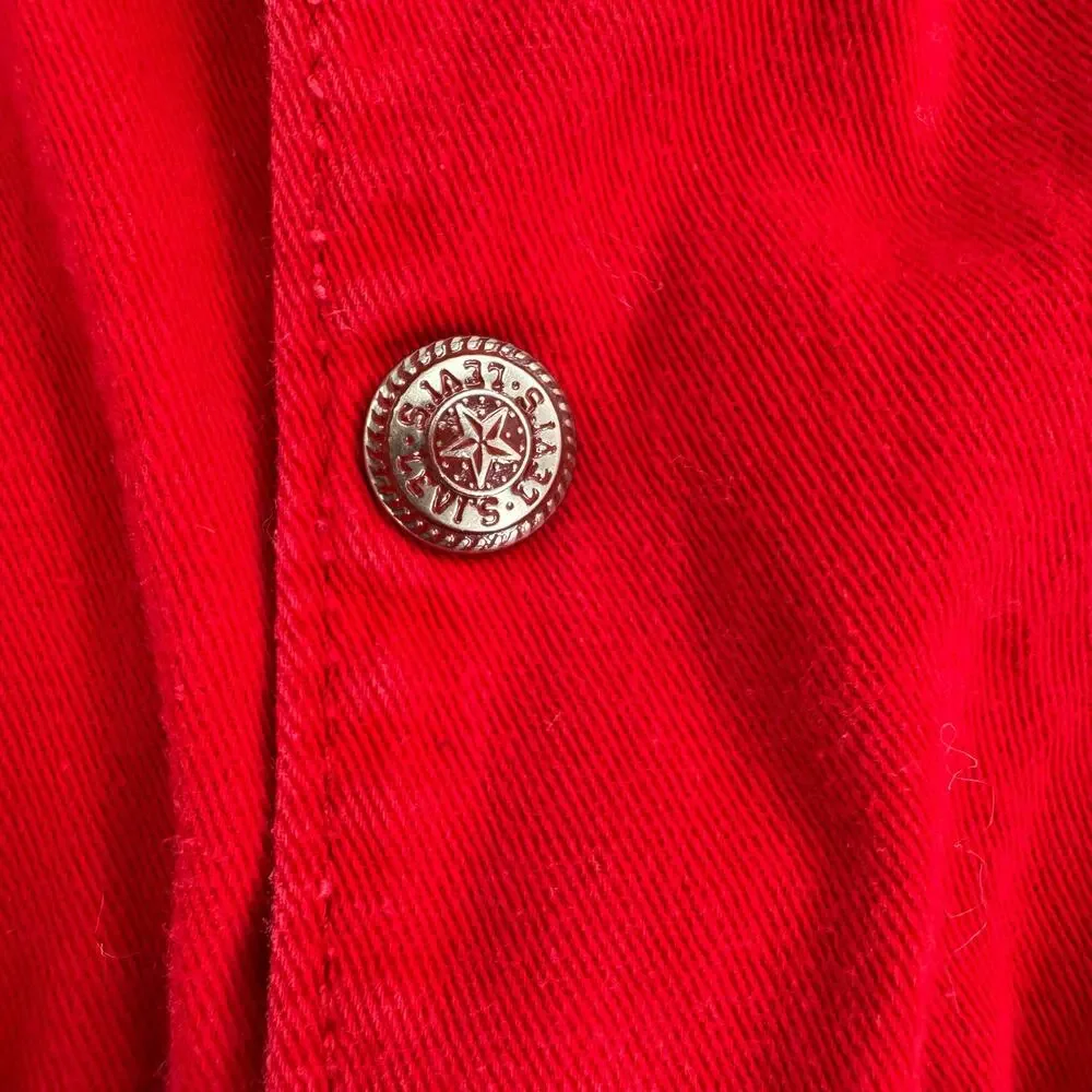 Vintage 90s Little Levis Jumpsuit 6 Months Red‎ Snap Button Boys Girls Retro 80s